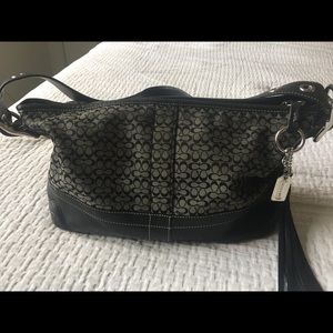 Authentic Coach signature a tassel bag